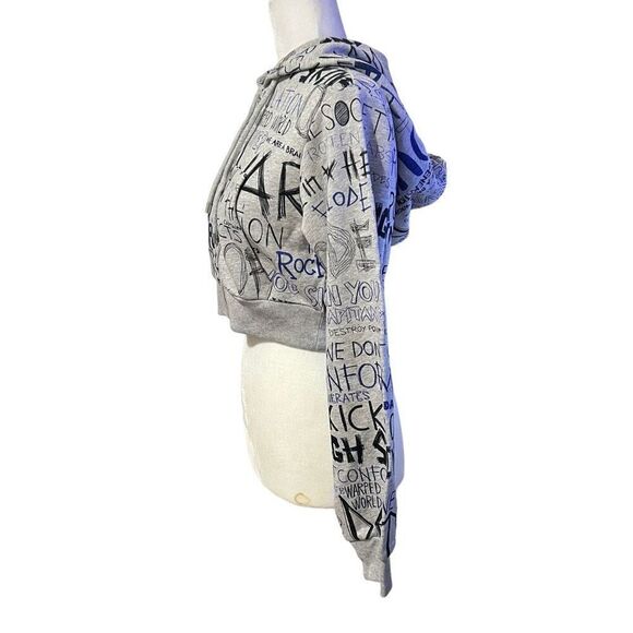 MOSCHINO COUTURE Gray Crop Zip Hoodie New w Tags Sz Small Sweatshirt Jacket  6 - Picture 15 of 15